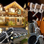 100 Pcs Outdoor Light Clips Hooks for Outdoor String Lights Gutter Clips for Hanging Christmas Village Accessories