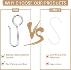 S-Shaped Small Metal Curtain Hooks - 60 Pcs Drapery Hooks for Ceiling Track