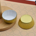 200 Pcs Gold Foil Cupcake Liners Standard Baking Cups Muffin Paper Cases