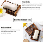 3 Pcs Natural Wooden Soap Dish Holder for Shower, Self Draining Soap Tray for Bathroom, Extend Soaps Life and Keep Dry
