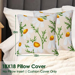 Embroidered Throw Pillow Covers, Soft Pillow Cases Couch Pillow Covers with Zipper, Decorative Cushi Covers for Sofa Living Room Couch Bed,18x18 inch (Daisy)