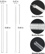 10 PCS Straw Cleaner Brush and 5Pcs Replacement Clear Straw for Stanley Cup 14oz 20oz Tumbler
