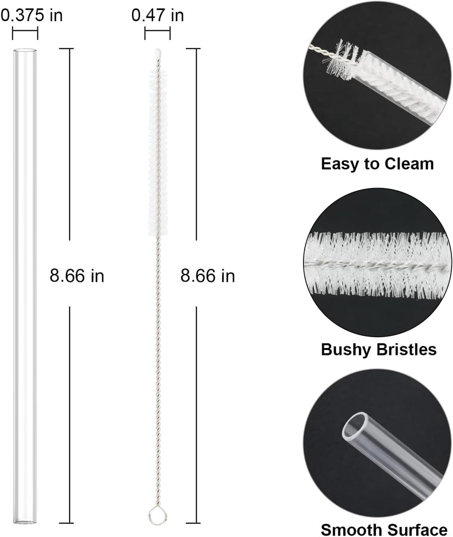 10 PCS Straw Cleaner Brush and 5Pcs Replacement Clear Straw for Stanley Cup 14oz 20oz Tumbler