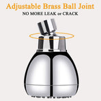 High Pressure Shower Head 3 Inches Anti-clog Anti-leak Fixed Showerhead Chrome with Adjustable Swivel Brass Ball Joint for Relaxing and Comfortable Shower Experience