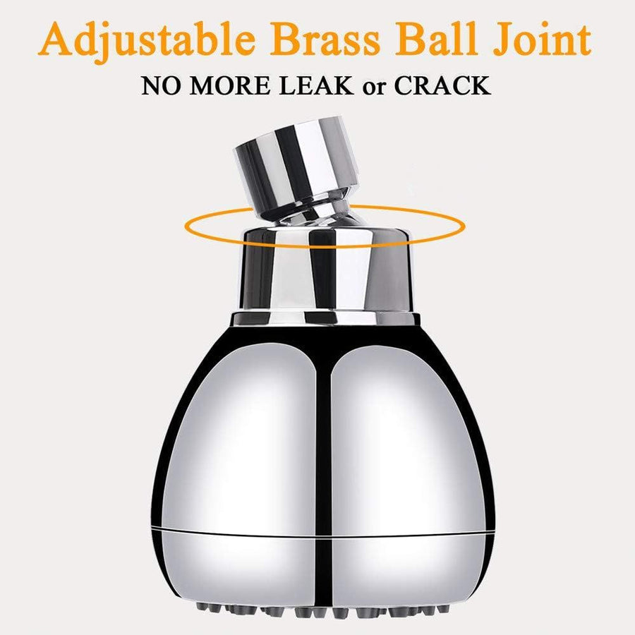 High Pressure Shower Head 3 Inches Anti-clog Anti-leak Fixed Showerhead Chrome with Adjustable Swivel Brass Ball Joint for Relaxing and Comfortable Shower Experience