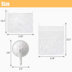 Petluno Bath Toy Organizer Mesh Storage Baby Shower Toys Bathtub Net Bag Kids Quick Dry Holder 2 X Bathroom & 6 Strong Suction Hooks (White)