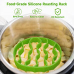 Silicone Roasting Rack, Silicone Cooker Rack Kitchen Cooking Accessories for Baking Cooking Steaming Cooling (Green)