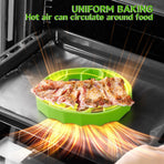 Silicone Roasting Rack, Silicone Cooker Rack Kitchen Cooking Accessories for Baking Cooking Steaming Cooling (Green)