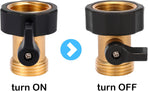 Water Hose Shut Off Valve, 2 Pack Heavy Duty 3/4 Inch Solid Brass Garden Hose Connector