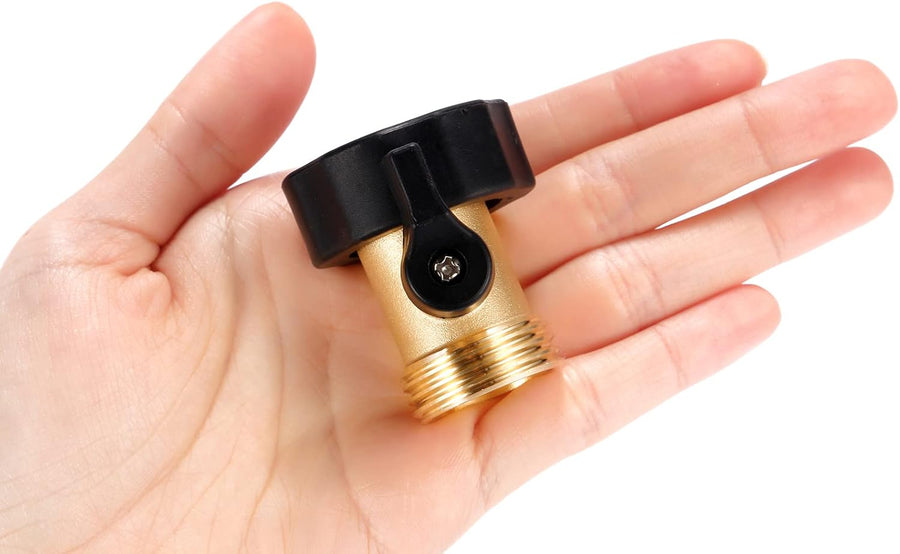 Water Hose Shut Off Valve, 2 Pack Heavy Duty 3/4 Inch Solid Brass Garden Hose Connector