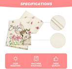 Daisy Bunny Rabbit Easter Table Runner, Seasonal Spring Kitchen Dining Table Decoration for Home Party Decor 13x72 Inch