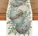 Eucalyptus Egg Easter Table Runner, Spring Kitchen Dining Table Decor for Indoor Outdoor Home Party Decor 13x72 Inch