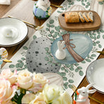 Eucalyptus Egg Easter Table Runner, Spring Kitchen Dining Table Decor for Indoor Outdoor Home Party Decor 13x72 Inch