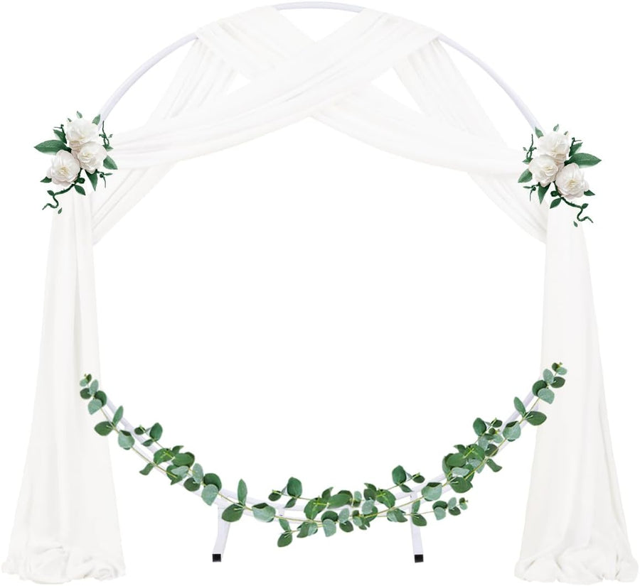 Wedding Arch Draping Fabric 1 Panel 29" x 19Ft Ivory Sheer Chiffon Curtain Drapes 6 Yards for Wedding Ceremony Birthday Party Decoration