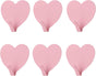 6 Pack Heart Shaped Decorative Wall Hooks, Stainless Steel Strong Adhesive Wall Hook for Home Kitchen Bathroom Office (Light Pink)