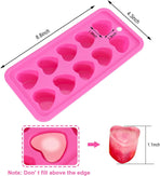 Heart Shaped Silicone Ice Cube Trays, For DIY love Heart Ice Cubes, Chocolate, Candy, Easy Release Mold for Cocktails,Whiskey, Drinks, BPA Free and Dishwasher Safe(2pcs, Pink)