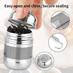 2PCS Tea Infuser Strainer - Stainless Steel Strainers for Loose Leaf Tea, Steeper, Fine Mesh Ball holder with Chain Hook and Lid, Reusable Filter Bags Diffusers