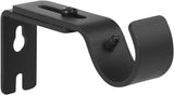 Heavy Duty Adjustable Curtain Rod Brackets and Holders - For 1 1/8 Inch & 1 1/4 Inch Rod, 2 PCS Black