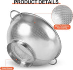 Colander Stainless Steel 3-Quart, Strainer for Kitchen Food, Dishwasher Safe