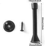 Spring Door Stopper, 5 Pcs Wall Mounted Spring Doorstop, Spring Door Stop for Walls, Black