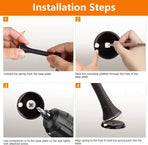 Spring Door Stopper, 5 Pcs Wall Mounted Spring Doorstop, Spring Door Stop for Walls, Black