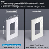 10 Pack of 1-Gang Screwless Wall Plate, USWP6 Gloss Snow White Series, Decorator Outlet Cover, 11.91cm x 7.39cm, Switch Plate Cover for Light Switch, Dimmer, GFCI, USB Receptacle