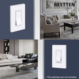 10 Pack of 1-Gang Screwless Wall Plate, USWP6 Gloss Snow White Series, Decorator Outlet Cover, 11.91cm x 7.39cm, Switch Plate Cover for Light Switch, Dimmer, GFCI, USB Receptacle - Side View
