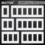 10 Pack of 1-Gang Screwless Wall Plate, USWP6 Gloss Snow White Series, Decorator Outlet Cover, 11.91cm x 7.39cm, Switch Plate Cover for Light Switch, Dimmer, GFCI, USB Receptacle