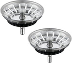 [2 Pack]  Kitchen Sink Strainer - Sink Drain Stopper - Kitchen Sink Plug with Anti-Clogging Basket - Bouchon Evier Cuisine - Compatible with 79–83mm Inner Diameter