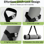 Yoga Mat Straps for Carrying, Adjustable Yoga Mat Carrier Sling Fits All Mats(Mat Not Included)