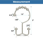 Shower Curtain Hooks Rings 12 Pack, Rust Resistant Double Roller Glide Shower Hooks for Bathroom, Shower Rods and Curtains, Nickel