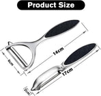 Potato Peelers, Vegetable Peeler for Kitchen Stainless Steel Y Shape Swivel Peelers, Carrot, Fruit, Ergonomic Non-Slip Handle and Sharp Blade with 2 Oranges Peeler