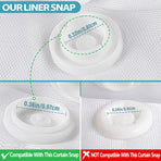 Snap in Shower Curtain Liner Replacement Shower Curtain Liner Removable Liner (1 Pack, 70" W x 54" H-White)