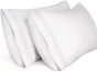 King Pillow Cases 2 Pack,1800 Thread Count Embroidered Soft Brushed Microfiber Pillowcases,White