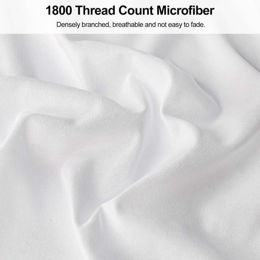 King Pillow Cases 2 Pack,1800 Thread Count Embroidered Soft Brushed Microfiber Pillowcases,White