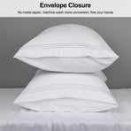 King Pillow Cases 2 Pack,1800 Thread Count Embroidered Soft Brushed Microfiber Pillowcases,White