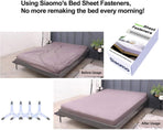 Bed Sheet Holders Straps Fasteners - 4 Pcs Triangle Sheet Fasteners Fitted Flat Sheet Corner Holder Elastic Adjustable Bed Band Sheet Holders Clip Suspenders Grippers White