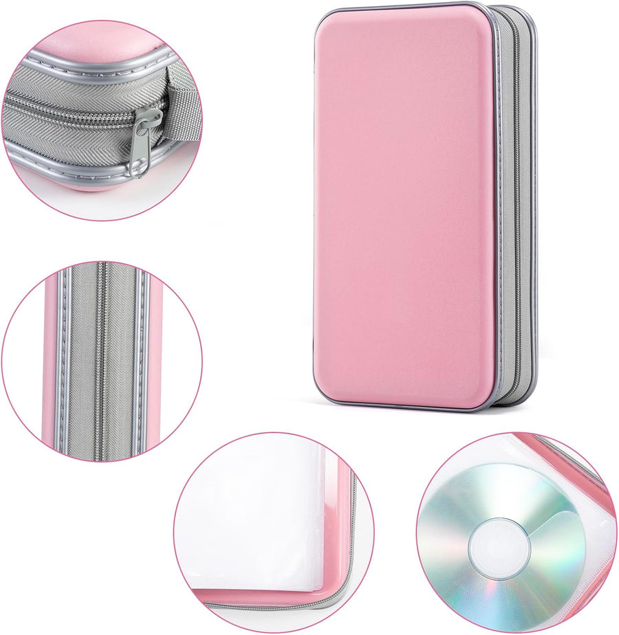 DVD Case, 96 Capacity CD Case Portable CD Holder Storage Hard Plastic DVD Wallet Holder Organizer for Car