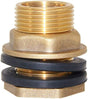 1/2" Female 3/4" Male Soild Brass Water Tank Connector Theaded Bulkhead Fitting With 2 Rubber Rings Stablizing