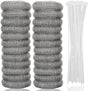 24 PCS Lint Traps  Stainless Steel Washing Machine Lint Snare Traps, Washer Hose Lint Traps with 24 PCS Cable Ties, Laundry Mesh Washer Sink Drain Hose Screen Filter