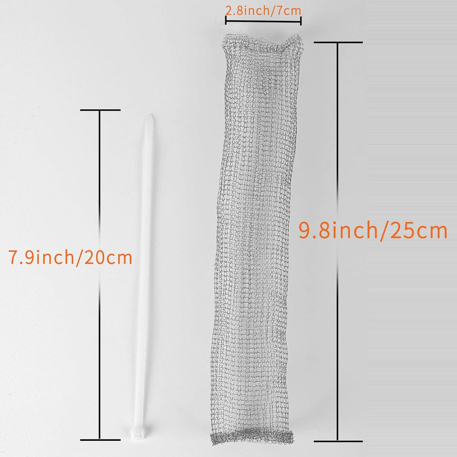 24 PCS Lint Traps  Stainless Steel Washing Machine Lint Snare Traps, Washer Hose Lint Traps with 24 PCS Cable Ties, Laundry Mesh Washer Sink Drain Hose Screen Filter