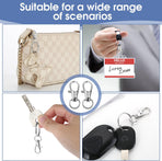 50 PCS in 25 Sets, Metal Swivel Lobster Claw Clasps, Keychain Clip with Large Key Ring, Premium Keychains Clips, Snap Hooks and Sturdy Key Rings, for Key Chain Making Kit， (Silver)