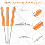10 Pieces Pocket Screwdriver Mini Tops and Pocket Clips Magnetic Slotted Small Screw Driver with a Single Blade Head for Mechanical, Electrician(Orange)