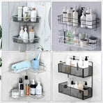 2 Pack Transparent Shower Caddy Adhesive for Replacement, No Drilling , Soap Holder, Bathroom Storage Shelves and Kitchen Racks