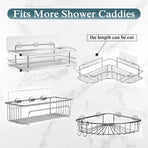 2 Pack Transparent Shower Caddy Adhesive for Replacement, No Drilling , Soap Holder, Bathroom Storage Shelves and Kitchen Racks