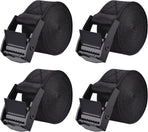 Cinch Tie Down Strap Lashing Straps Heavy Duty Nylon Straps with Cam Buckles for Cargo, Trucks, Boat, Motorcycle,SUP, Kayak, Canoe, Trailer (1m, Black - 4 Pack)