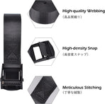Cinch Tie Down Strap Lashing Straps Heavy Duty Nylon Straps with Cam Buckles for Cargo, Trucks, Boat, Motorcycle,SUP, Kayak, Canoe, Trailer (1m, Black - 4 Pack)