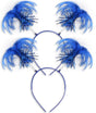 2 Pack Blue Ponytail Headband Feathers Head Bopper Party Accessory for Costume Party School Festivals