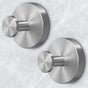 Shower Hooks for Inside Shower,Suction Cup Hooks for Glass Window,Removable Towel Hooks for Bathrooms,2 Packs(Silver)