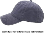 Ponytail Baseball Hat Distressed Retro Washed Womens Twill